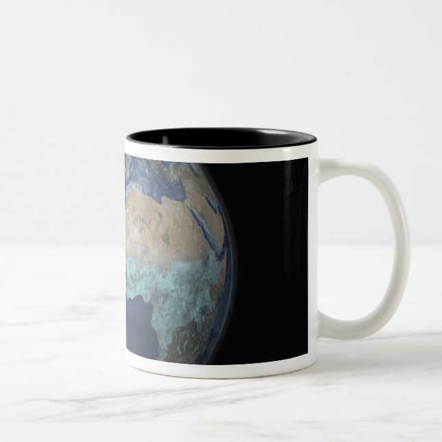 Full Earth showing evaporation Two-Tone Coffee Mug (Right)