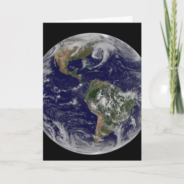 Full Earth Showing Low Pressure Systems. Card (Front)