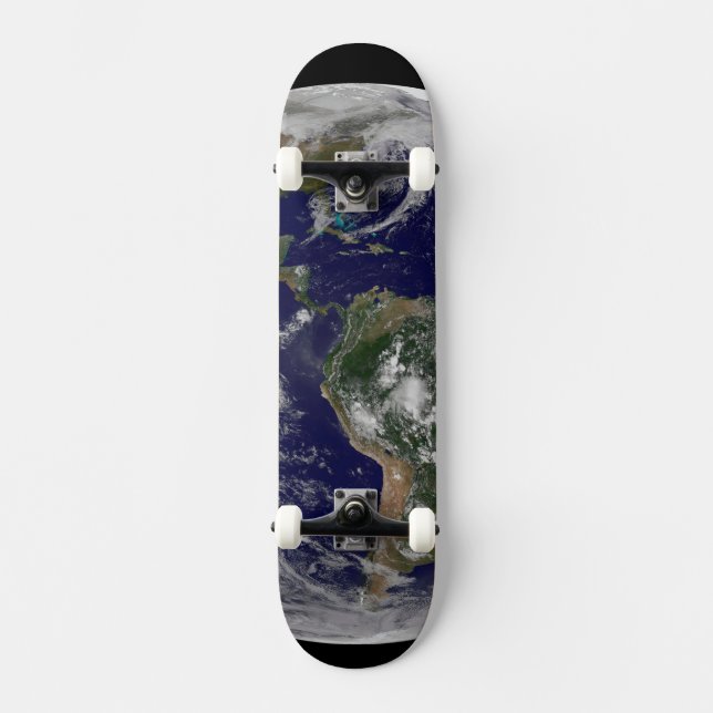 Full Earth Showing Low Pressure Systems. Skateboard (Front)