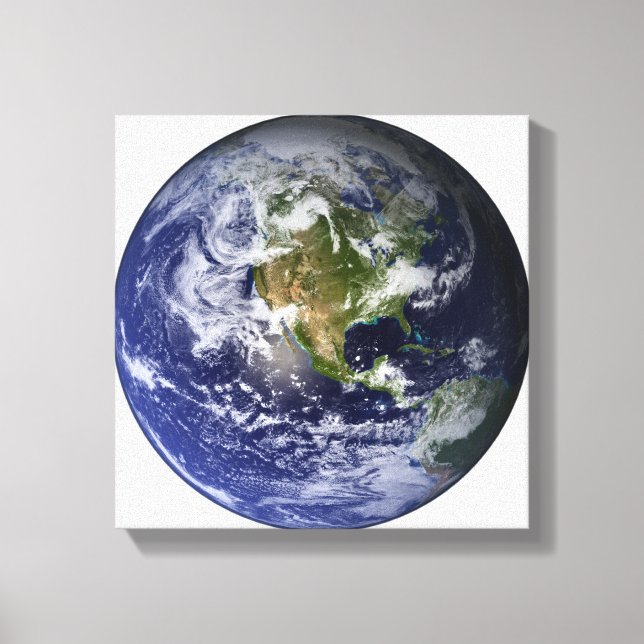 Full Earth showing North America 2 Canvas Print (Front)