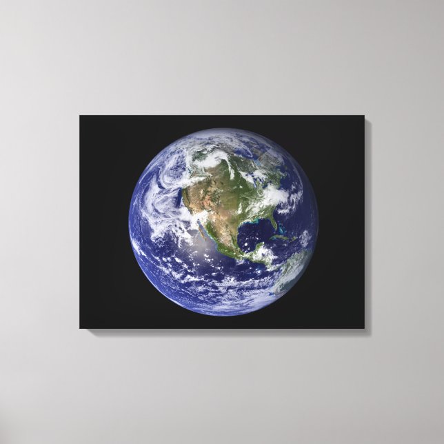 Full Earth showing North America 3 Canvas Print (Front)