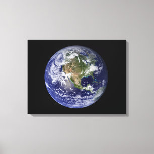 Full Earth showing North America 3 Canvas Print