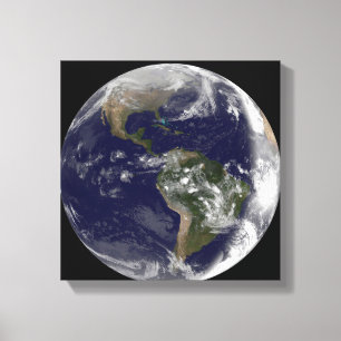 Full Earth showing North America and South Amer 7 Canvas Print