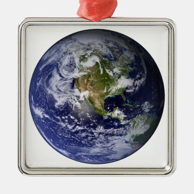 Full Earth showing North America Metal Tree Decoration (Front)