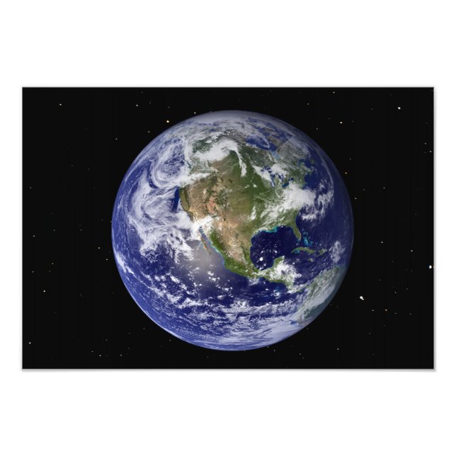 Full Earth showing North America Photo Print (Front)
