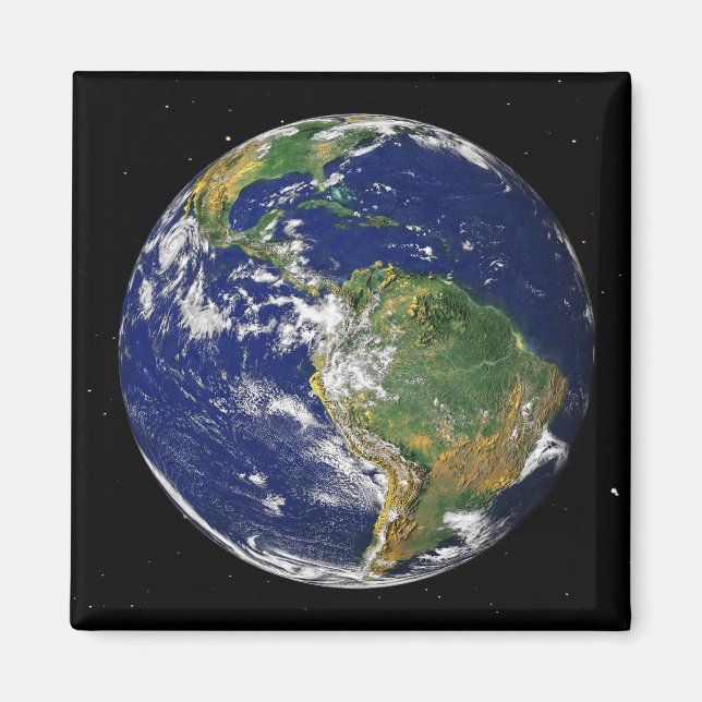 Full Earth showing South America 2 Magnet (Front)