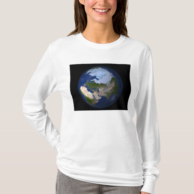 Full Earth showing the Arctic region T-Shirt (Front)
