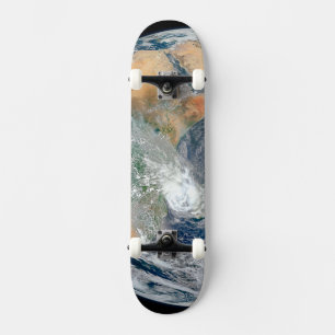 Full Earth Showing The Eastern Hemisphere. Skateboard
