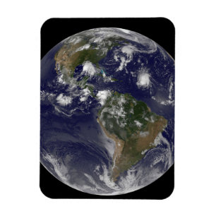 Full Earth Showing Tropical Storms In The Atlantic Magnet