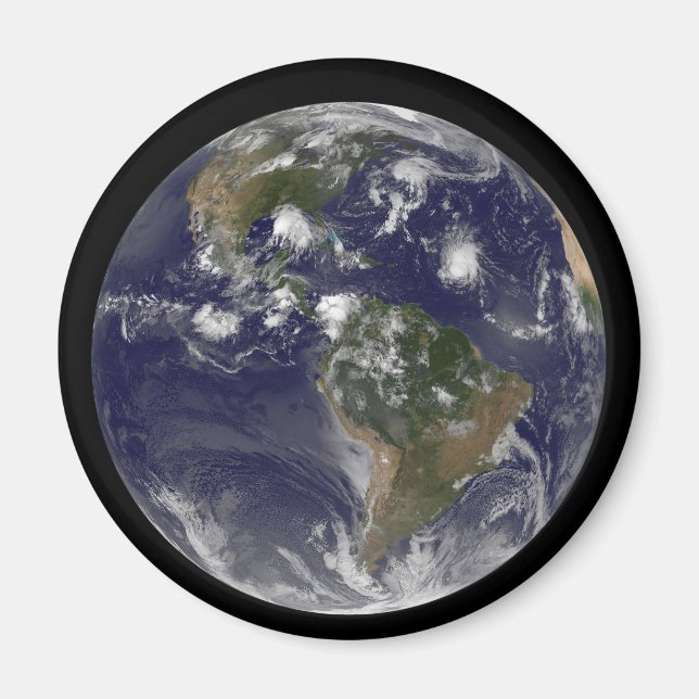 Full Earth Showing Tropical Storms In The Atlantic Magnet (Front)