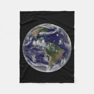 Full Earth Showing Various Tropical Storm Systems. Fleece Blanket