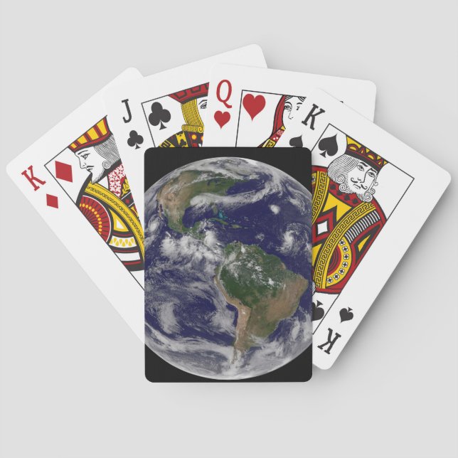 Full Earth Showing Various Tropical Storm Systems. Playing Cards (Back)