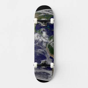 Full Earth Showing Various Tropical Storm Systems. Skateboard