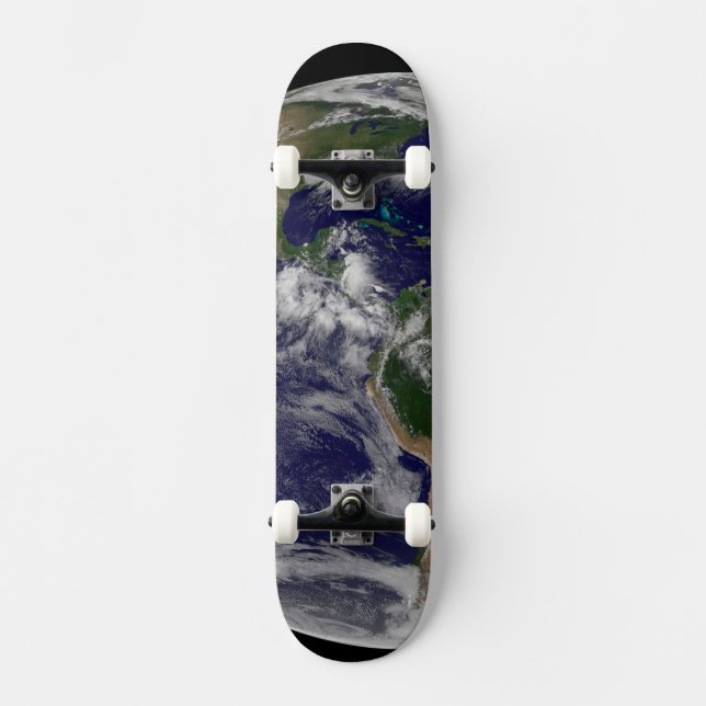 Full Earth Showing Various Tropical Storm Systems. Skateboard (Front)
