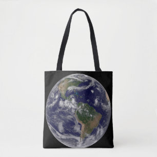 Full Earth Showing Various Tropical Storm Systems. Tote Bag