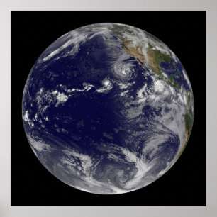 Full Earth Showing Various Tropical Storms. Poster