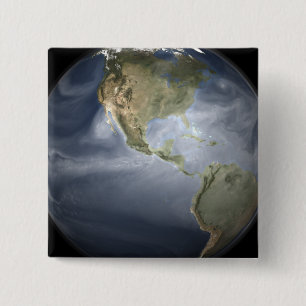Full Earth view showing water vapour 15 Cm Square Badge