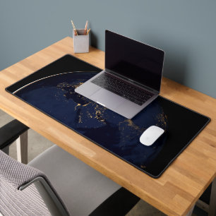Full Earth With City Lights Desk Mat