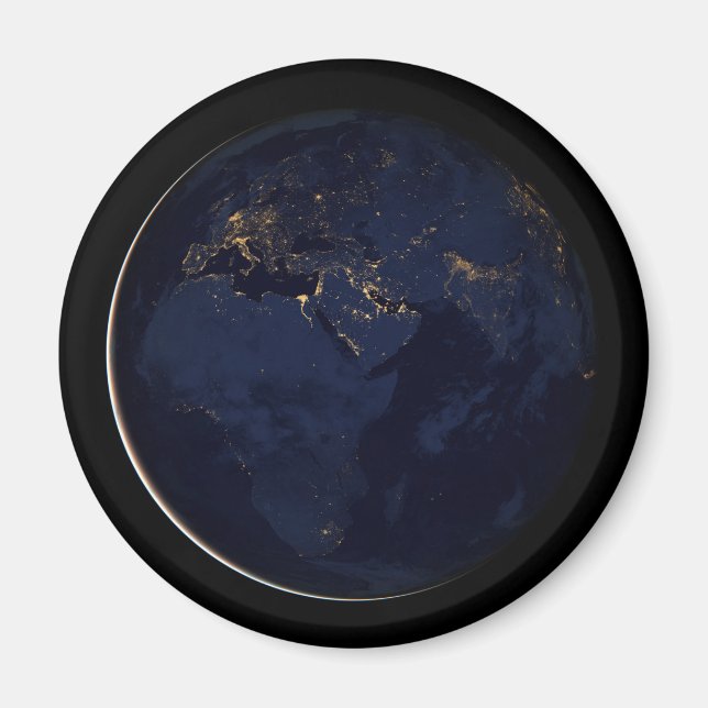 Full Earth With City Lights Magnet (Front)