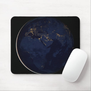 Full Earth With City Lights Mouse Pad