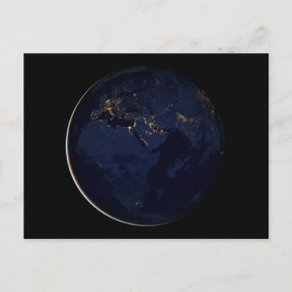 Full Earth With City Lights Postcard