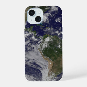 Full Earth With Hurricane Irene On East Coast. iPhone 15 Case