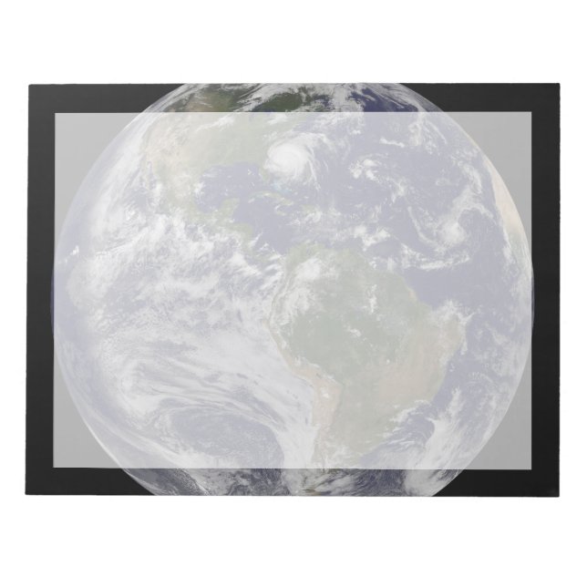 Full Earth With Hurricane Irene On East Coast. Notepad (Front)