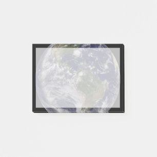 Full Earth With Hurricane Irene On East Coast. Post-it Notes