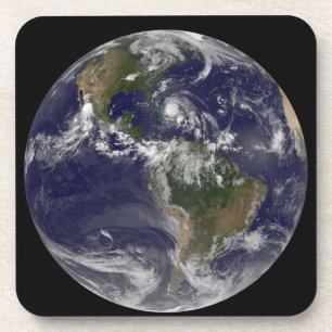 Full Earth With Hurricane Irene Over The Bahamas. Coaster