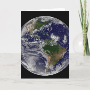 Full Earth With Tropical Storms In The Atlantic Card