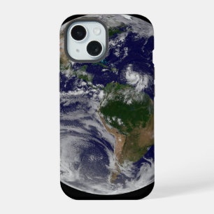 Full Earth With Tropical Storms In The Atlantic iPhone 15 Case