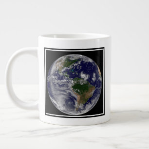 Full Earth With Tropical Storms In The Atlantic Large Coffee Mug