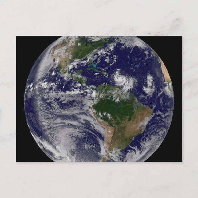 Full Earth With Tropical Storms In The Atlantic Postcard (Front)