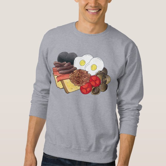 Full English Breakfast Fryup UK British Food Sweatshirt (Front)