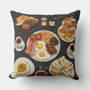 Full English Breakfast Mosaic Cushion