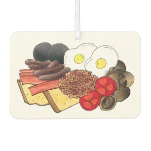 Full English Breakfast UK British Food Cuisine Car Air Freshener
