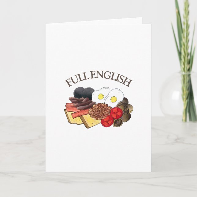 Full English Breakfast UK British Food Cuisine Card (Front)