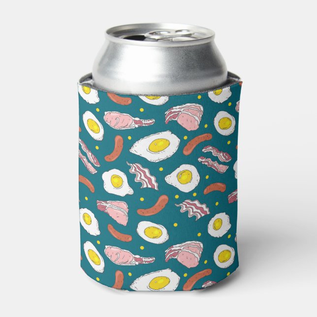 Full English Fry up Breakfast Bacon Eggs Hangover Can Cooler (Can Front)