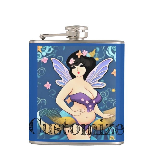 Full-figure Fairy Goddess Thunder_Cove Hip Flask (Front)