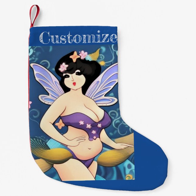 Full-figure Fairy Goddess Thunder_Cove Small Christmas Stocking (Front)