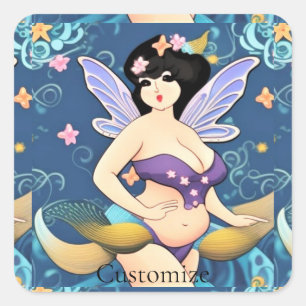 Full-figure Fairy Goddess Thunder_Cove  Square Sticker