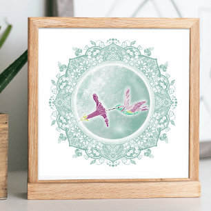 Full Flower Moon   May Moon Illustration Poster