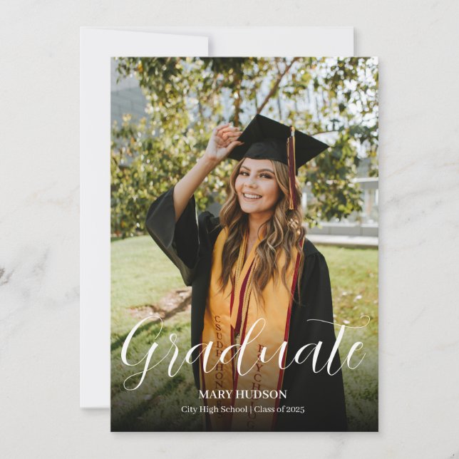 Full Graduate Photo Graduation Invitation (Front)