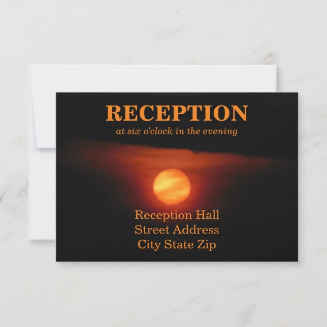 Full Harvest Moon Wedding Reception Invitation (Front)