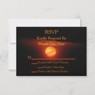 Full Harvest Moon Wedding RSVP Card