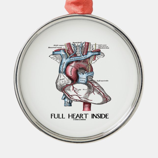 Full Heart Inside (Anatomical Illustration) Metal Tree Decoration (Front)