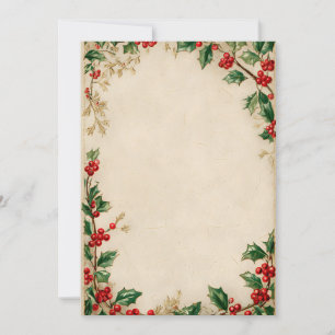Full Holly Garland Border Invitation