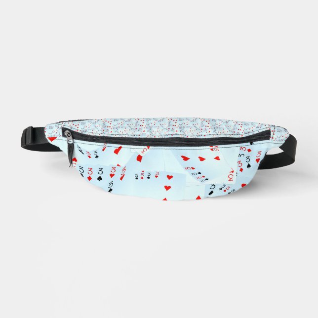 "Full House Frenzy: Scattered Quad Threes" Bum Bags (Front)