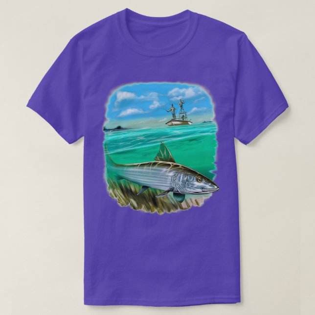 Full Image Bonefish Fishermen Fishing T-Shirt (Design Front)