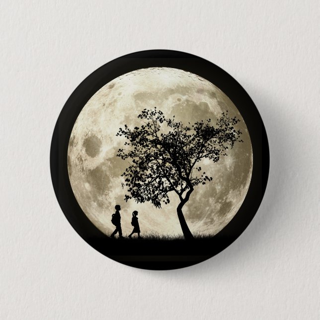 Full Moon 6 Cm Round Badge (Front)